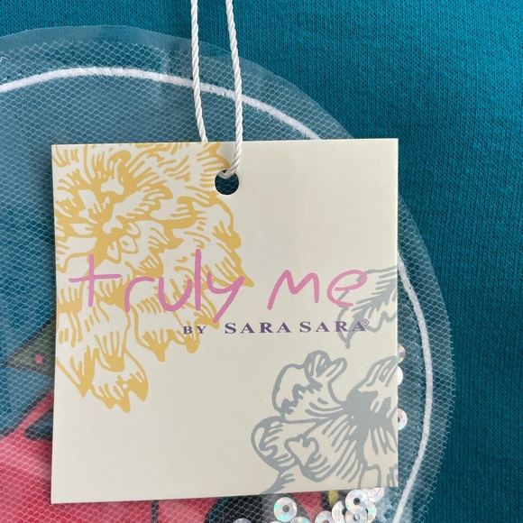 Truly Me by Sara Sara Girls Size 5, 6 Green "Let it Snow" Holiday Dress New - Picture 3 of 6